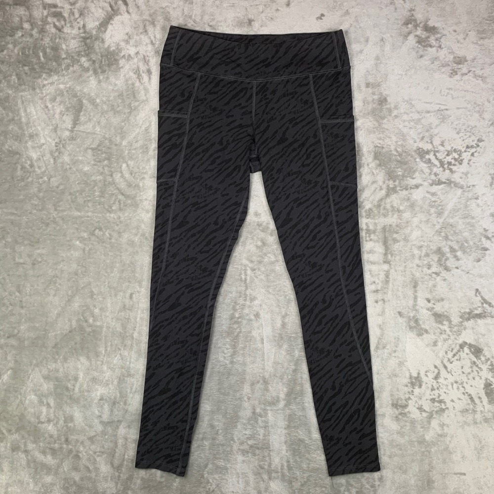 Pact Organic On The Go-To Pocket 7/8 Leggings M Tonal Zebra Animal Print Yoga